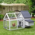 thumbnail image 2 of PawHut Chicken Coop Rabbit Hutch with Nest Box, Ramp, 65", 2 of 10