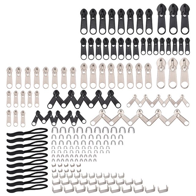 Trousse de Tête de Fermeture Éclair Trousse de Curseur de Fermeture Éclair Trousse Universelle de Remplacement de Fermeture Éclair Trousse de Sauvetage de Fermeture Éclair de Tente Trousse de Réparation de Fermeture Éclair de Vêtements
