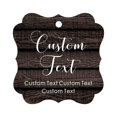 thumbnail image 1 of Darling Souvenir Personalized Paper Hang Tags Custom Text Wedding Party Gift Favor Tags -Dark Wood-100 Tags, 1 of 1