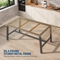 thumbnail image 4 of EDTara 62.99" Large Dining Table for 4–6, Rustic Wood Top with Sturdy Black Metal Legs, Industrial Rectangular Table for Kitchen, Dining Room & Living Room, 4 of 7