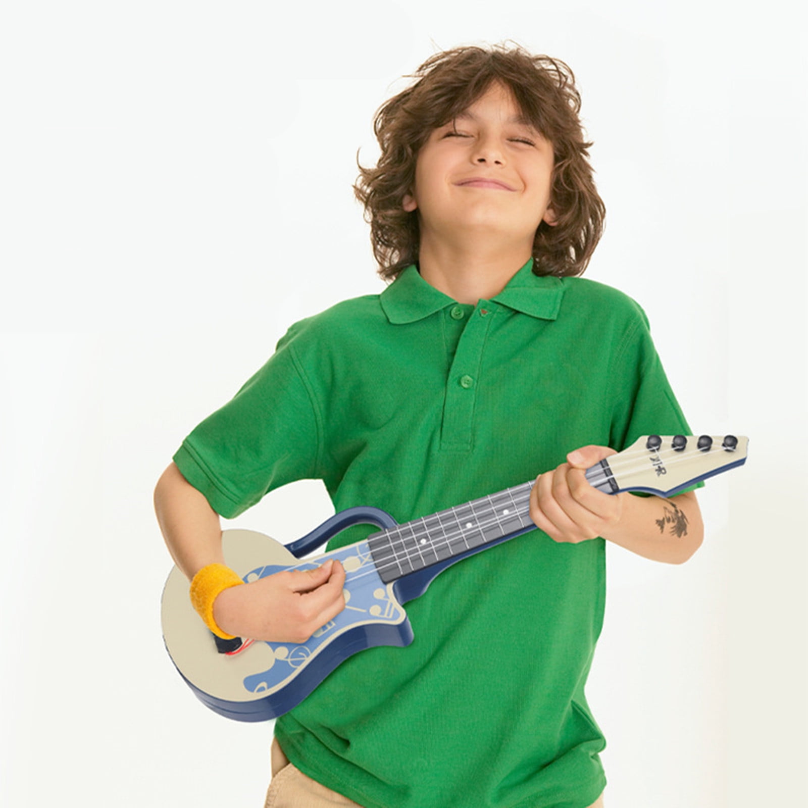 Ukulélé Jouet 41 Cm – Guitare Miniature Pour Enfants, 4 Cordes Réglables, Bleu, Dès 12 Mois