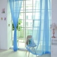 thumbnail image 1 of Riforla 1 PCS Pure Color Tulle Door Window Curtain Drape Panel Sheer Scarf Valances Curtain Sky Blue, 1 of 1