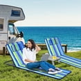 thumbnail image 2 of Costway 3-Piece Beach Lounge Chair Mat Set 2 Adjustable Lounge Chairs with Table Stripe, 2 of 9