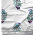 thumbnail image 1 of Soimoi Modal Satin Fabric Leaves & Floral Block Print Sewing Fabric Yard 42 Inch Wide, 1 of 3
