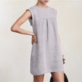 thumbnail image 1 of Ovzne Robes Grande Taille pour Femmes Rondes Robe de Plage Mode Femmes Décontractée Ample Aguichant Col Rond Robes Imprimées Été Sans Manches Robe de Plage Grande Taille Robe Maxi Liquidation, 1 of 6