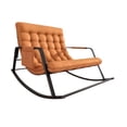 thumbnail image 4 of Luzkey Double Rocking Chair Lounger with Backrest with Footrest Rocking Armchair Modern Lounge Chair Reclining Chair for Living Room Orange, 4 of 8