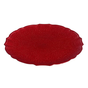 Plaque De Service Rond (Texturé) (Rouge) (13" ) - Set of 6