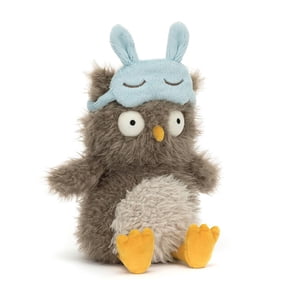 Jellycat Audrey Hootsoftly Jouet en peluche - Mignon Sleepy Owl animal farci avec Blue Bunny Ear Masque de sommeil, doux cadeau pour les enfants & Adultes