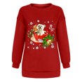 thumbnail image 4 of Hauts pour Femmes Hiver Noël Chien Impression Classique Pull Ample Sweat-Shirt, 4 of 5