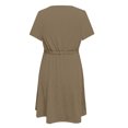 thumbnail image 5 of RXIRUCGD Robes pour Femmes Décontractées Mode pour Femmes Décontractée Confortable Uni Manches Courtes Col Rond Bouton Robe Longueur Genou Mode pour Femmes 2023 Robe Jaune, 5 of 5