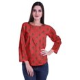 thumbnail image 2 of Moomaya Haut à Manches Longues Imprimé avec Patte de Boutonnage, Col Rond, Tunique d'Été Décontractée pour Femme, 2 of 5