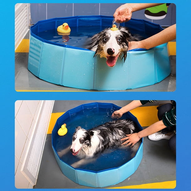 Piscine Pour Chien - Pliable - 120 X 30 Cm - Antidérapante - Avec Drain Piscine Exterieure Portable Pour Grandspetits Chiens Et Enfants Materiau Pvc Legere Et Stable Rose 87982418