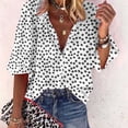 thumbnail image 1 of CEHVOM Chemise Femme Mode à Col en V à Imprimé Floral à Manches 3/4 Blouse Ample Haut, 1 of 6