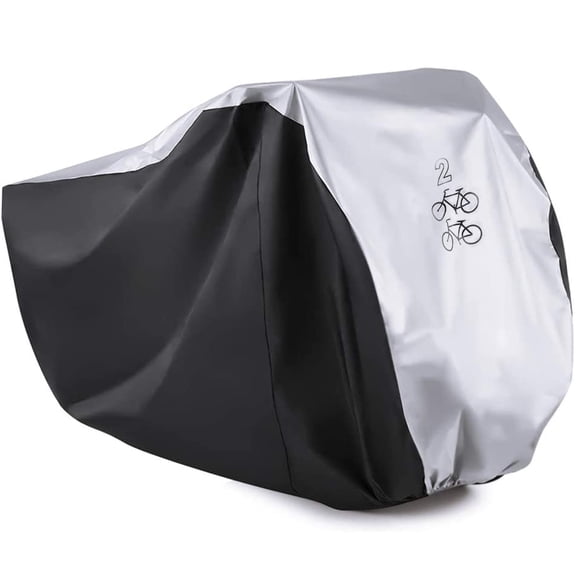 Housse de Vélo pour 2 Vélos 190T Nylon Imperméable Housse de Vélo Double 2 Vélo Bicyclette Trottinette Résistante à la Pluie et à la Poussière Protection UV Idéale pour Route de Montagne, Vélos Électriques et de Croisière