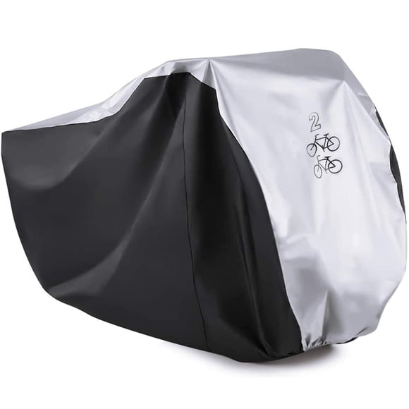 Housse de Vélo pour 2 Vélos 190T Nylon Imperméable Housse de Vélo Double 2 Vélo Bicyclette Trottinette Résistante à la Pluie et à la Poussière Protection UV Idéale pour Route de Montagne, Vélos Électriques et de Croisière
