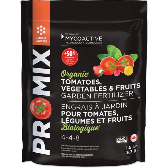 PRO-MIX® Organic Tomatoes, Vegetables & Fruits Garden Fertilizer 4-4-8, 1.5kg