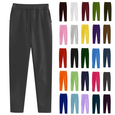 Frostluinai Athletic Joggers for Women Elastic Waist Drawstring Fleece Sweatpants Solid Casual Cinch Bottom Pants with Pockets