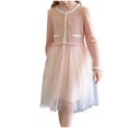 thumbnail image 3 of LOVZFMLL Girls' Summer Short Sleeve Ruffled Lace Round-Neck Embroidery Mesh Princess Bow Skirt, 3 of 8