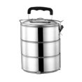 thumbnail image 3 of Stackable Lunch Box, Food Lunch Container Leakproof Adult Lunch Box, Stainless Steel Bento Lunch Container for Outdoor, Camping, Office, Worker 3 layer, 3 of 8