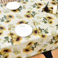 thumbnail image 4 of Fall Sunflower Vinyl Tablecloth Rectangle Plastic PVC Oilcloth Tablecloths Wipeable Table Cloth Cover for Foot Folding Tables Kitchen Dining Room Table Crafting x, 4 of 7