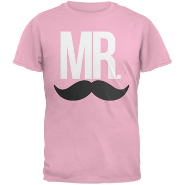 Mr. Moustache T-Shirt Rose pour Adulte