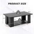 thumbnail image 3 of Costway Table Basse à 2 Niveaux Moderne, Table de Centre Cocktail avec Tablette de Rangement pour Salon, Noir, 3 of 10