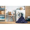 thumbnail image 2 of Ahgly Company Tapis Rond Lavable en Machine Intérieur Transitionnel Bleu Nuit, 8 Pieds Rond, 2 of 7