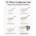 thumbnail image 3 of Gotham Steel Cream 12 Piece Ultra Nonstick Ceramic Cookware Set with Stay Cool Handles Dishwasher and Oven Safe, 3 of 11