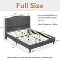thumbnail image 3 of Gymax Full Upholstered Platform Bed Frame w/ Button Tufted Headboard Wooden Slats, 3 of 10