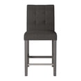 thumbnail image 3 of CorLiving Leila Fabric Upholstered Indoor Counter Height Barstool with Wood Legs and Metal Foot Rest, Charcoal Brown (Sold Individually), 3 of 8