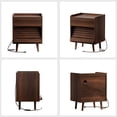 thumbnail image 2 of GUNAITO Nightstand set of 2 with Charging Station Bedside Table with LED Light Wood Nightstand with Wave Texture Drawers End Table with USB Ports and Outlets for Small Space Walnut 2pcs, 2 of 11