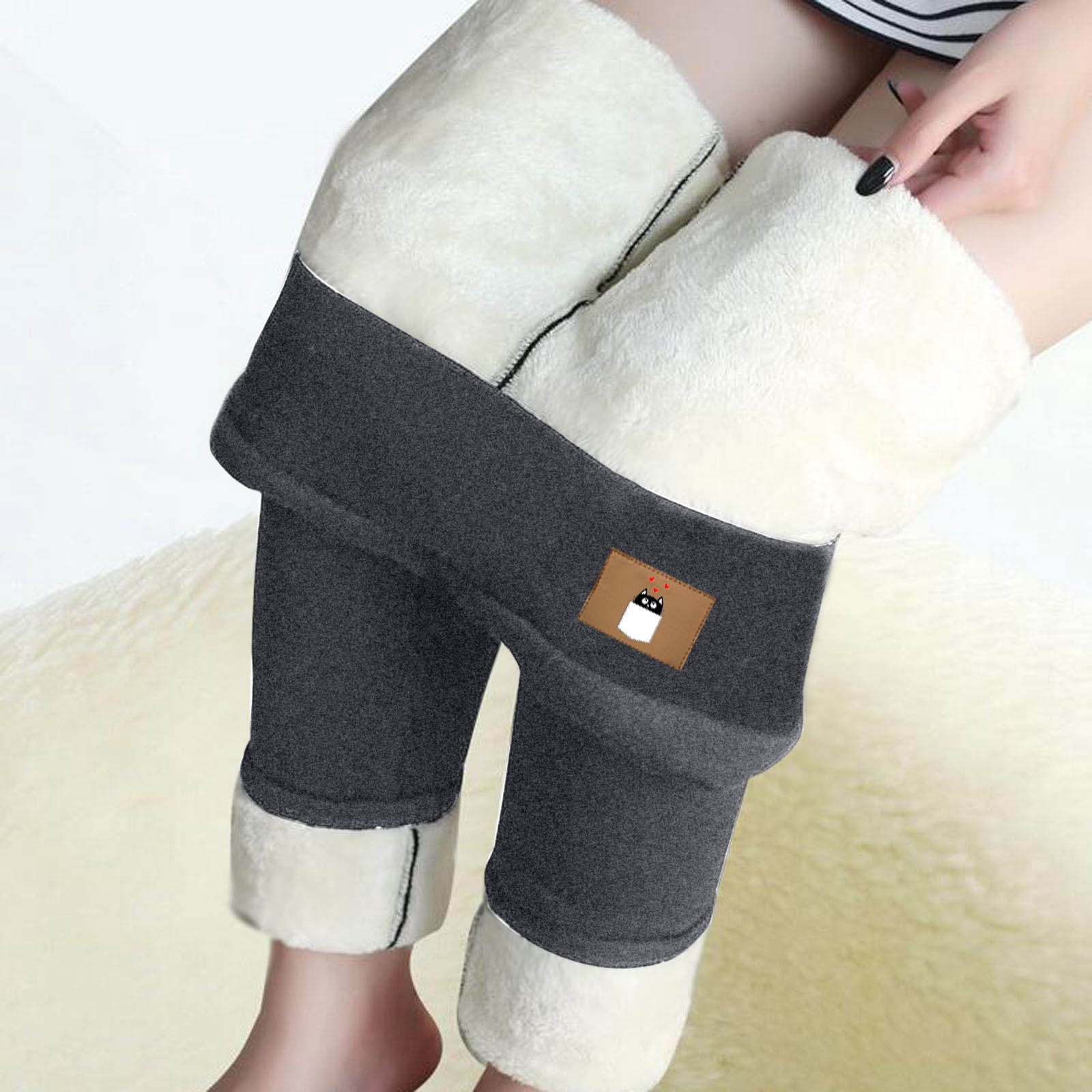 Aboser Fleece Lined Leggings Women Winter Warm Thick Tights Cotton High Waist Legging Stretch Full Length Yoga Leggings Clearance Clothing