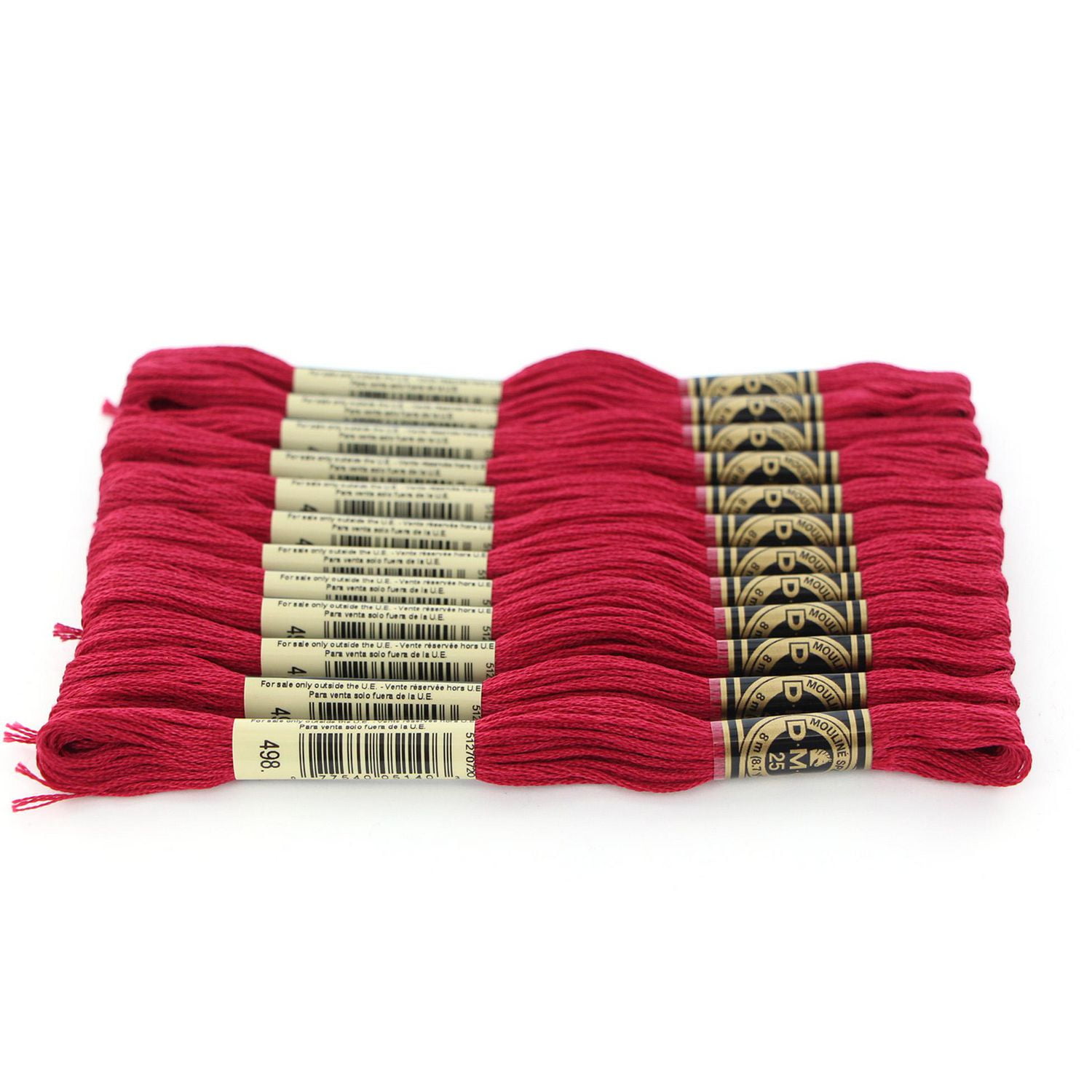DMC 6 brins fil à broder en coton 8 m (8.7 yd) #498 Dark rouge