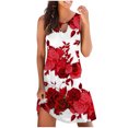 thumbnail image 1 of RKSTN Robe d'Été pour Femmes, Robe Débardeur d'Été Décontractée Ample à Imprimé Floral pour Femmes, Robe de Plage Ajourée Sans Manches, Robes de Plage, Robes Grande Taille pour Femmes, 1 of 5