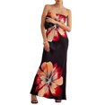 thumbnail image 1 of Gupgi Robe Tube à Imprimé Floral pour Femmes, Sans Bretelles, Dos Nu, Longue, Vintage, Épaules Dénudées, Cocktail, Plage, 1 of 8