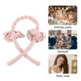 thumbnail image 2 of kurtrusly Hair Curling Rod Ribbon Heatless Foam Hair Roller Clip Reusable Portable Wrap Headband, Light Pink, 2 of 6