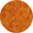 thumbnail image 1 of Ahgly Company Tapis Rond Lavable en Machine Intérieur Transitionnel Orange Néon, 3 Pieds Rond, 1 of 7