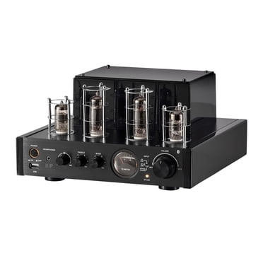 Monoprice Amplificateur Stéréo Hybride à Tube de 25 Watts avec Entrées Bluetooth, Optiques, Coaxiales et USB, et Sortie de Caisson de Basses