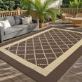 thumbnail image 2 of Waterproof Reversible Outdoor Rug 9x18ft – Modern Brown/Coffee Plastic Straw Patio Mat, UV Resistant, Easy Clean, with Portable Bag & Stakes – United States, 2 of 8
