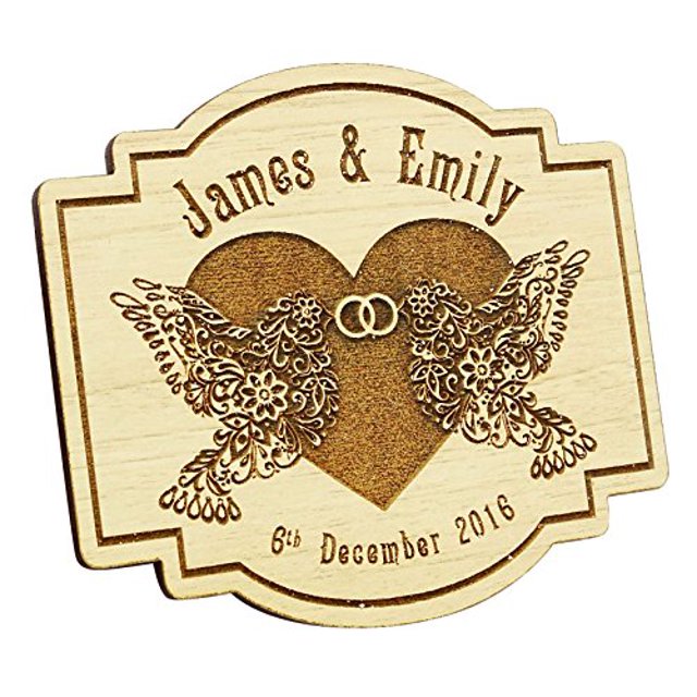 Custom Engraved Wooden Magnet Personalized Gift 50 Rustic Wedding Save The Date Wooden Magnet