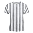 thumbnail image 4 of GDREDA T-Shirt Graphique à Manches Courtes Rayé de Carnaval pour Garçons, Chemise de Fête Colorée, Haut Décontracté Confortable pour Enfants, Gris Pâle,140, 4 of 4