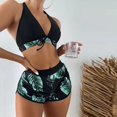 thumbnail image 2 of Sexy Bathing Suits for Women Womens Solid Bikini Strap Bikini Deep V Sexy Split Swimsuit Set Three-Piece Swimming Suit Womens Bikini Bathing Suits Bathing Suits Women Bikini, 2 of 5
