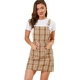thumbnail image 1 of INSPIRE CHIC Women's Adjustable Strap Plaid Suspender Overall Dress, 1 of 6