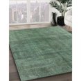 thumbnail image 2 of Ahgly Company Indoor Square Mid-Century Modern Pine Green Oriental Area Rugs, 4' Square, 2 of 6
