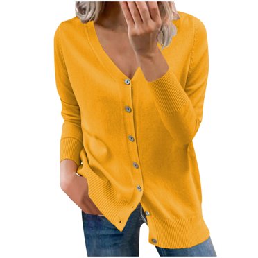 Mode Femmes Boutons Manches Longues Décontracté Uni Court Manteau Cardigan Blouse