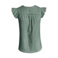 thumbnail image 4 of Timegard Tops for Women Ruffle Cap Sleeve Crewneck Loose Tee Shirts Dressy Casual Solid Color Tops, 4 of 8