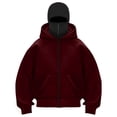thumbnail image 3 of RXMEKW Cardigan d'Hiver à Fermeture Éclair avec Capuchon pour Filles, Veste Décontractée à Manches Longues avec Poches, Polyester, 3 of 5