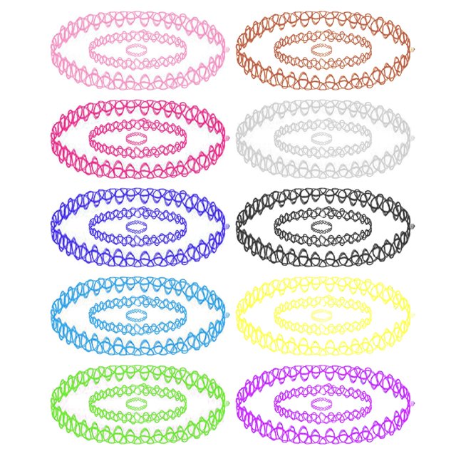 BodyJ4You Ensemble de 30 Pcs Collier Ras-du-Cou Bracelet Bague Mélange Coloré Extensible Élastique Bijoux Filles Enfants Cadeau