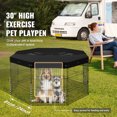 thumbnail image 2 of KFFKFF Dog Playpen, 8 Pcs 30"H x 24"W Panels Foldable Metal Pet Exercise Pen, Dog Fence Indoor and Outdoor Pen with Door, 2 of 9