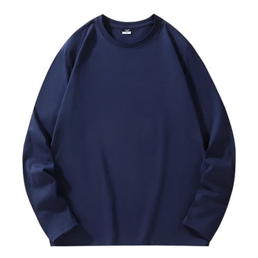 Big and Tall Men Sweatshirt ,Long Sleeve Cotton T-Shirt Solid Color Crewneck Pullover Tops ,Sizes L-6XL